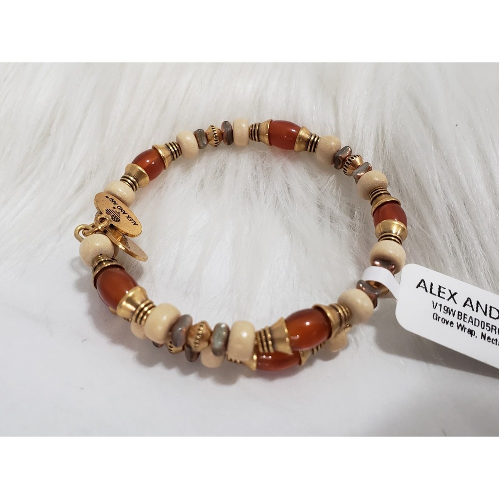 NEW Alex and Ani Vintage 66 GROVE WRAP NECTAR ORANGE GOLD Wrap Bangle Bracelet